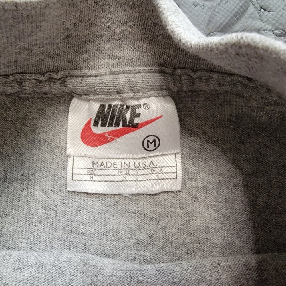Nike Vintage 90s Y2K Era Mock Neck Long Sleeve T Shirt, Gray, Made in USA, Med - Picture 9 of 13